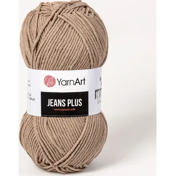 Pletací / háčkovací příze YarnArt JEANS PLUS 71 světle hnědá, jednobarevná, 100g/160m