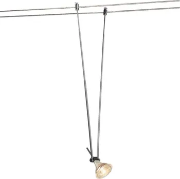 Bodové svítidlo BIG WHITE TELESKOP, svítidlo s lanem pro nízkonapěťový lanový systém TENSEO, QR-C51, chrom, Š/V/H 4,5/21–52/1 cm 139082