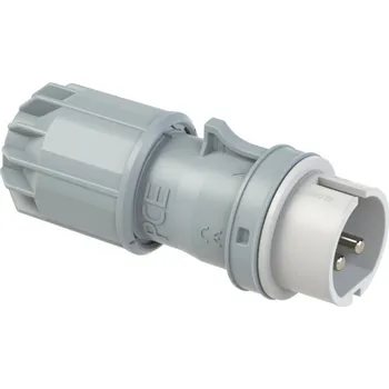 vypínač a zásuvka PC Electric 092-12v vidlice 2-pólová, 32A/42V, 50/60Hz, 12h, krytí IP44, niklované kontakty