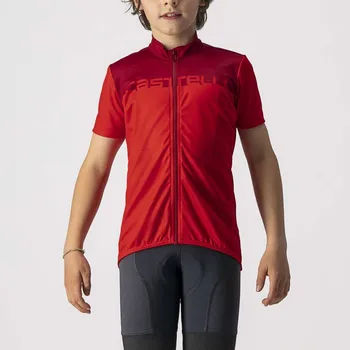 cyklistický dres CASTELLI Cyklistický dres s krátkým rukávem - NEO PROLOGO KIDS - červená 8Y