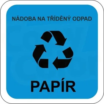Samolepící etiketa PAPÍR - Nádoba na tříděný odpad - Samolepka na popelnice
