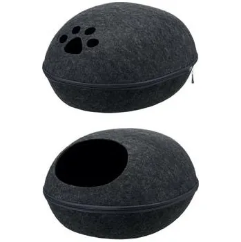 Pelíšek pro psa Pelech LIVA kukaň se zipem tm. šedá 40 x24 x47cm 1ks