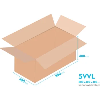 Obalový materiál Kartonové krabice 5VVL - 800x400x400mm - vnitřní 794x394x388mm