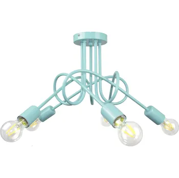 Light for home - 1001/5PT MONDO, 5xE27/60W, E27, pastelová tyrkysová