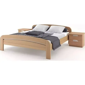 Postel Dřevěná postel Gabriela s oblým čelem 200x180 Buk