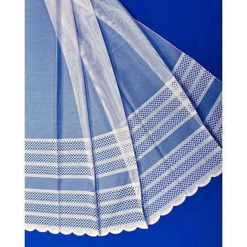 Záclona Žakárová záclona V993 proužky, s bordurou, bílá, výška 130cm (v metráži)