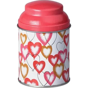 Dóza na potraviny Dóza plechová Srdíčka kulatá mix barev 70 x 110 mm 61 gram