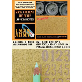 Plastikový model 1ManArmy 1/35 SOVIET Turret Nrs 11 - 14,5 mm Airbrush mask