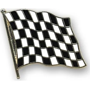 Odznak (pins) 20mm vlajka Racing - černý-bílý