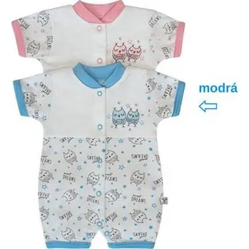 Kojenecké oblečení bavlněný letní overálek sovičky pro chlapečky velikost 62