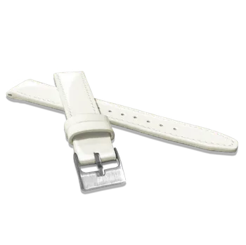 Řemínek na hodinky Porcelánově bílý kožený řemínek s vysokým leskem MINET GLAMOUR - 12 MSOUI12 (lesklý řemínek z kolekce MINET GLAMOUR)