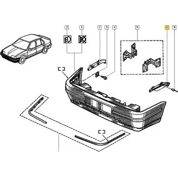 Nárazník Držák nárazníku | pravý, 7702253266, ECAR, 601907-8
