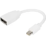 Digitus DisplayPort adaptér Konektor DisplayPort, Mini DisplayPort konektory 0.15 m bílá DB-340405-001-W Kabel DisplayPo