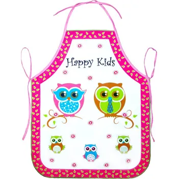 Kuchyňská zástěra Zástěra dětská, Sovy, růžová