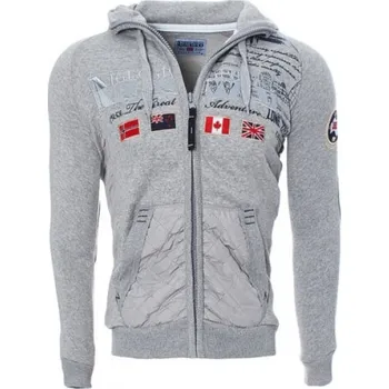 Pánské oblečení Mikina s kapucí Geographical Norway Golfstream - šedá,