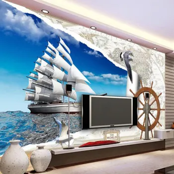 Fototapeta Solution Media 3D tapeta - Jachta na moři MU423 3 - 3D Relief - Vliesová tapeta - 320g/m2