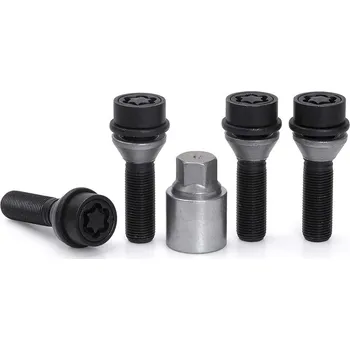 Šroubek na kolo Pojistné bezpečnostní šrouby M14x1,25x41 kužel, klíč 17, SICUSTAR BVN741VK, BMW, černé