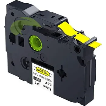 Pásek do tiskárny TONERSYP páska pro Brother HSe-621, 8,8mm x 1,5m, černý tisk / žlutý podklad