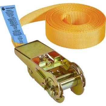 Upínací popruh TOOLCRAFT TO-6802773 jednodílný upínací popruh Přivazovací únosnost napřímo (LC)=250 daN (d x š) 5 m x 25 mm přezka se z