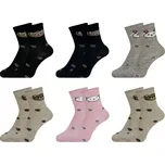 PESAIL Dívčí ponožky Zvířatka QW3051 6páry Barva: Mix, Velikost: 35-38