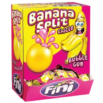 Cukrovinka Žvýkačky FINI 5g BANANA SPLIT (50 ks) (žvýkačky s tekutou náplní, balení 50 ks)