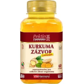 Přírodní produkt Vitaharmony XXL Kurkuma zázvor gummies 60