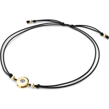 Náramek Dámský náramek přírodní diamant 0.055 ct G/SI šňůrkový kabbalah s bílým 10911-NRS-CER-ZL-DIA délka 20 cm