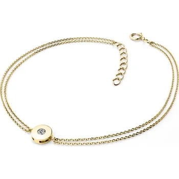 Módní doplněk Dámský náramek žluté zlato 585/1000 přírodní diamant 0.055 ct G/SI 10911-NR02-ZL délka 18 cm