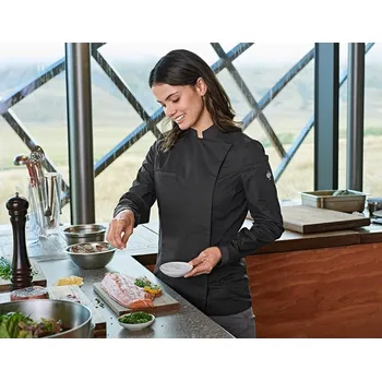 Dámská košile e.s. Kuchařská košile, dámská velikost L černá Strauss