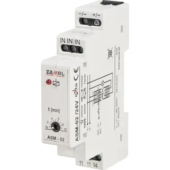 vypínač a zásuvka Zamel ASM-02/24V schodišťový časový spínač montáž na lištu 24 V