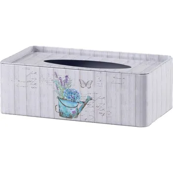 Dóza na potraviny Dóza na kapesníčky plechová barevná design konev s květinami 215x122x72mm