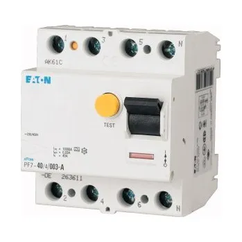 Proudový chránič Chránič čtyřpolový EATON 102931 PF7-100/4/03-A Chránič Ir=250A, typ A, 4-pól, Idn=0.30A, In=100A