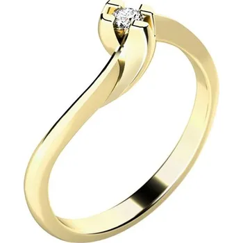 Prsten Zásnubní prsten žluté zlato 585/1000 přírodní diamant 0.035 ct G/SI ZP-10787D-ZL velikost 65
