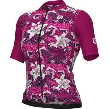 Cyklistické oblečení ALÉ Cyklistický dres s krátkým rukávem - HIBISCUS PR-E - fialová S