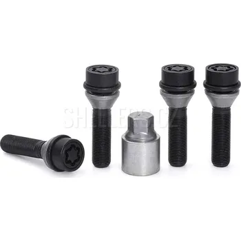 Šroubek na kolo Pojistné bezpečnostní šrouby M14x1,25x48 kužel, klíč 17, SICUSTAR BVN748VK, BMW, černé