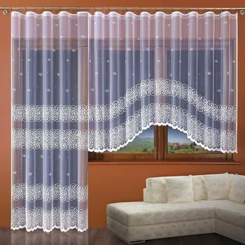 Záclona Kusová záclona BERENIKA jednobarevná bílá, výška 160 cm x šířka 300 cm (na okno)