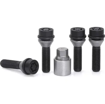 Šroubek na kolo Pojistné bezpečnostní šrouby M14x1,25x46 kužel, klíč 17, SICUSTAR BVN746VK, BMW černé