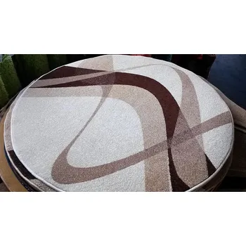 Koberec WELTOM koberec kruh BROWN krémový pr. 160 cm