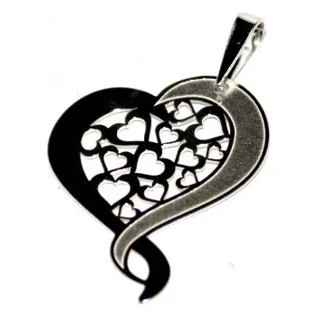 Přívěsek Stříbrný přívěsek srdce plné srdcí - PA0338 (Stříbrný přívěsek srdíčko se srdíčky)