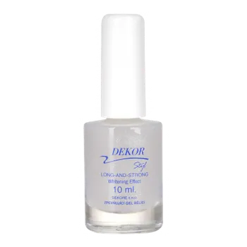 Přípravek na nehty Dekor lak nehty LONG-AND-STRONG zpevňující gel bělící 10 ml