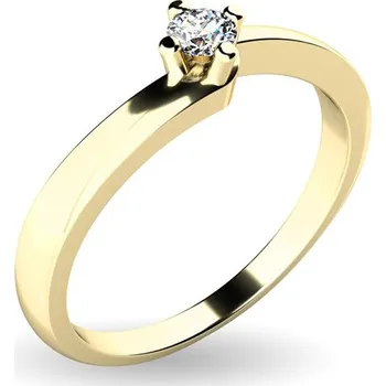 Prsten Dámský prsten žluté zlato 585/1000 přírodní diamant 0.100 ct G/SI 10941D-ZL velikost 52