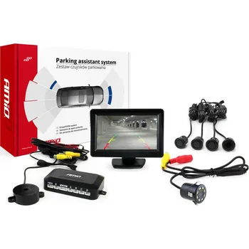 Auto-moto Parkovací asistent 4 senzory černé GOLD 18mm TFT01 4,3 `s kamerou night vision CAM-301 LED 18mm, , ,