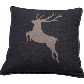 Dekorativní polštářek BYTEMA SYLT JELEN - tmavě šedý povlak na polštář tm. šedý 50 x 50 cm