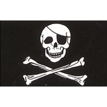 Vlajka pirátská 30 x 45 cm na tyčce