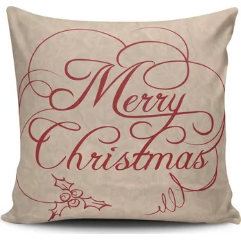 Dekorativní polštářek Vánoční dekorační polštář KALA 43x43 cm béžový