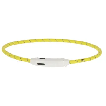 Obojek pro psa Kerbl LED Collar Maxi Safe svítící obojek žlutý 65 cm/10 mm