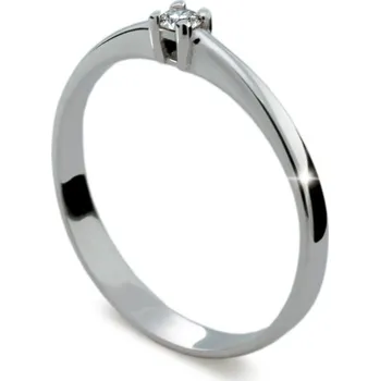 Prsten Dámský prsten bílé zlato 585/1000 přírodní diamant 0.060 ct G/SI DF1904 velikost 50
