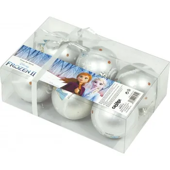 Vánoční dekorace BAŇKY FROZEN stříbrné 6ks
