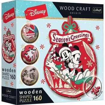 Wood Craft Origin puzzle Vánoční dobrodružství Mickeyho a Minnie
