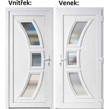 Vchodové dveře Soft Vchodové plastové dveře 3D 5901 bílé 100x210 cm, pravé, otevírání VEN